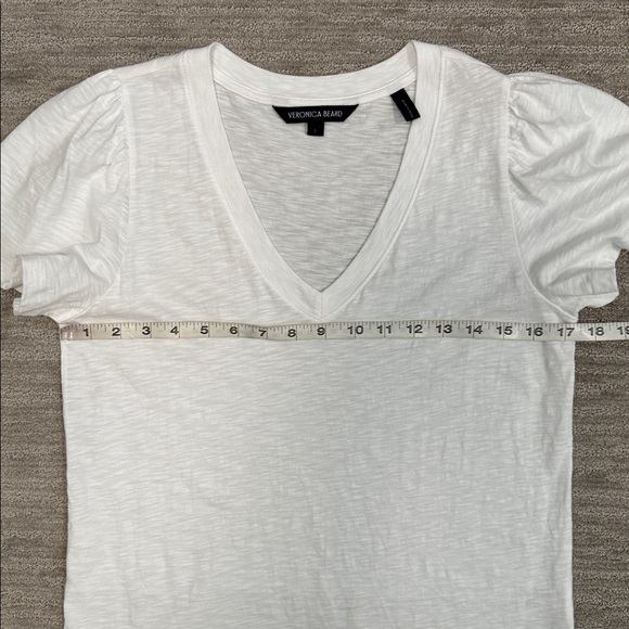Veronica Beard NWOT Posey V Neck Pima Cotton Slub T Shirt Size Small - Picture 6 of 9